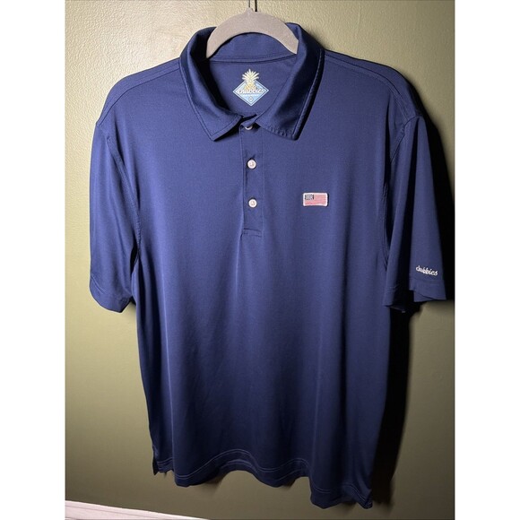 Chubbies Men's Out of the Blue Performance Polo Shirt with American Flag Medium - Picture 1 of 5